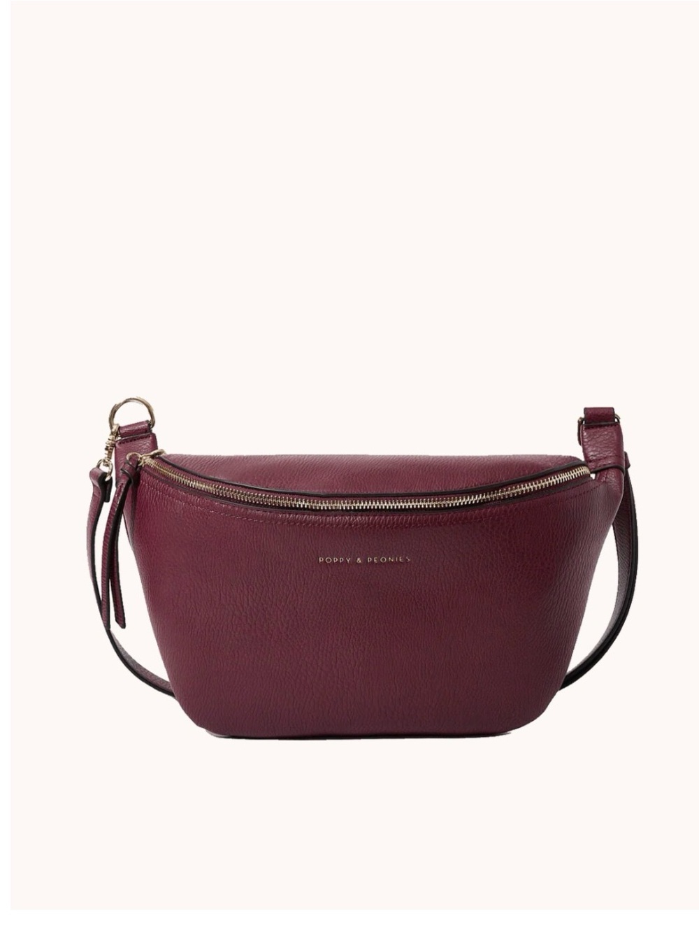 Poppy & Peonies Large Sidekick Berry Leather Crossbody Bag